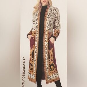 MaxSport Max Sport Long Cardigan Sweater Duster Size MEDIUM Retail $398